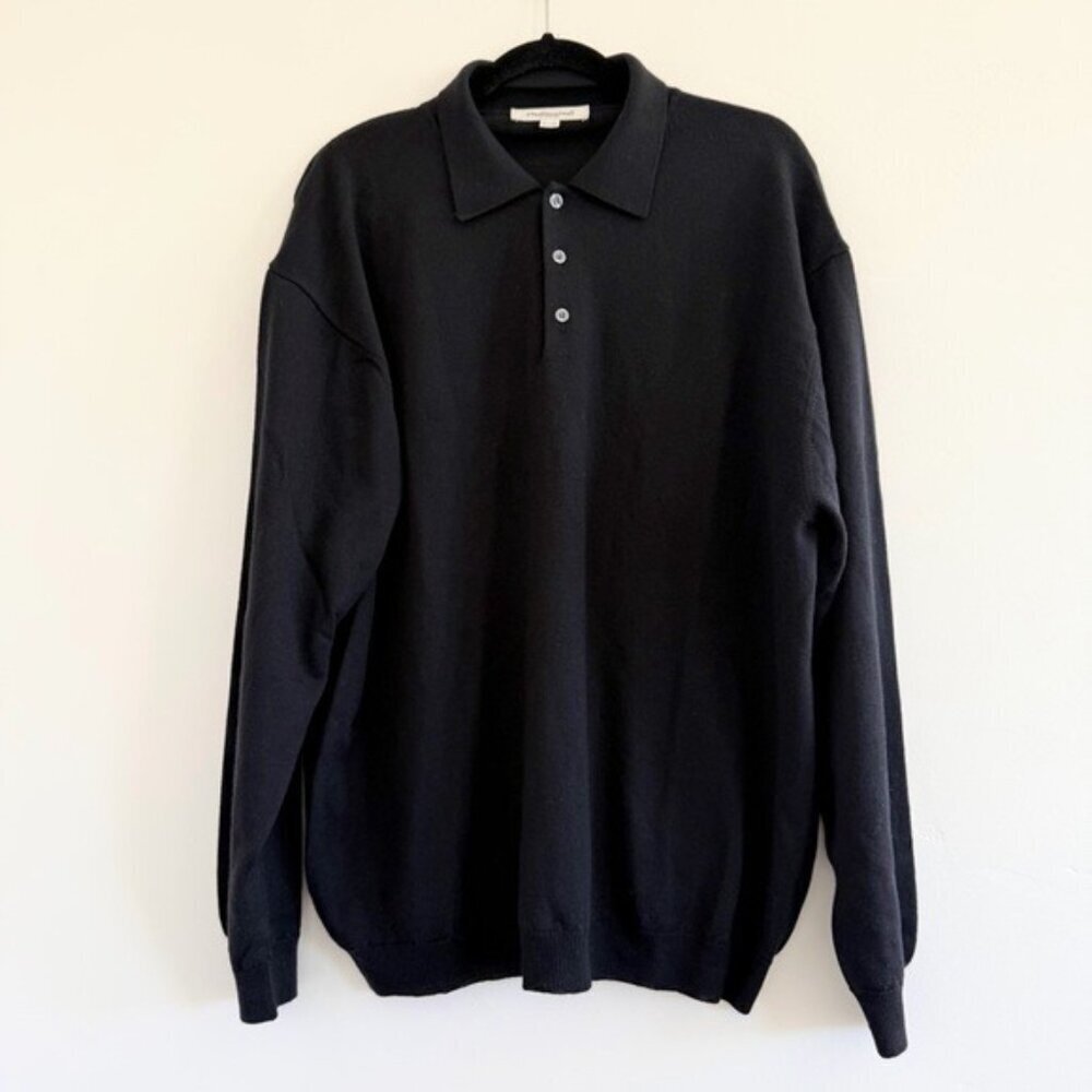 Pronto Uomo made in Italy merino extra fine wool Black Turtleneck Sweater men Xl